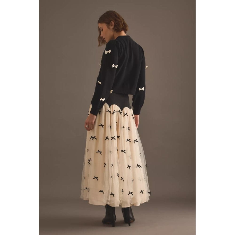 NWT Never Fully Dressed Bow Sophie Cardigan In Black - Picture 4 of 7